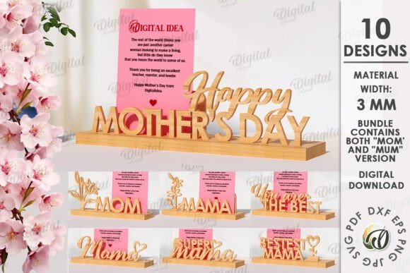 Porta Tarjetas Para El Dia De La Madre Creativo Digital